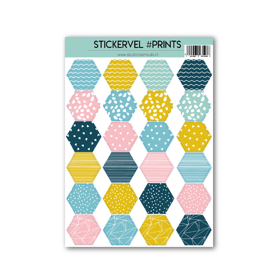 Stickervel hexagon | prints