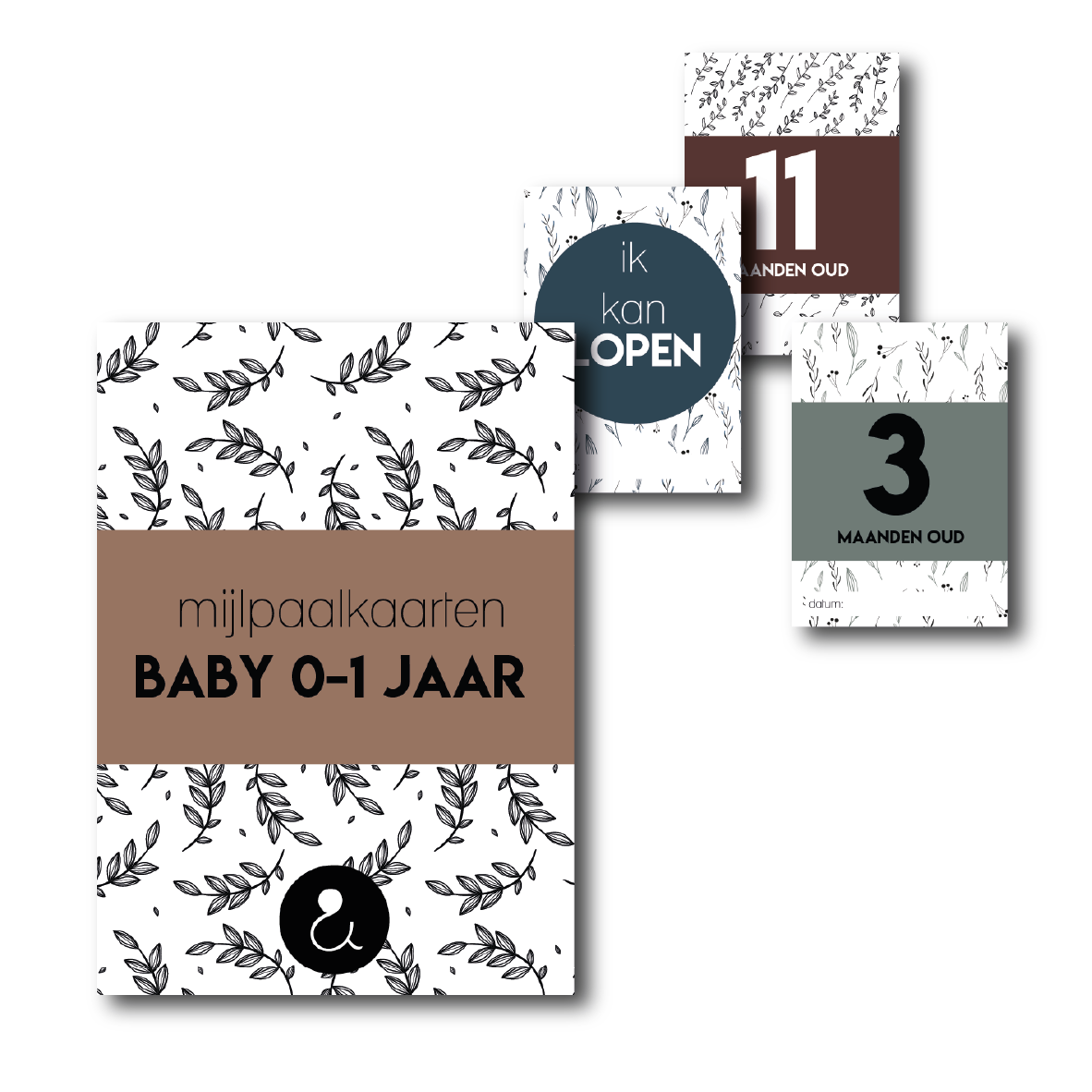 Mijlpaalkaarten botanical | Baby's eerste jaar