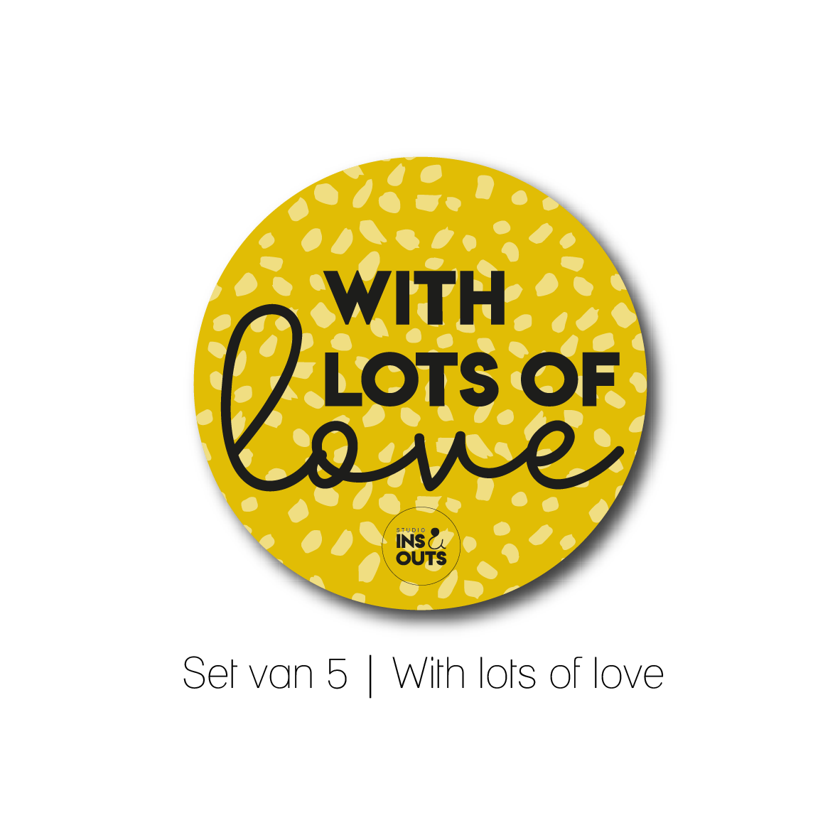 Set van 5 cadeau stickers | With lots of love