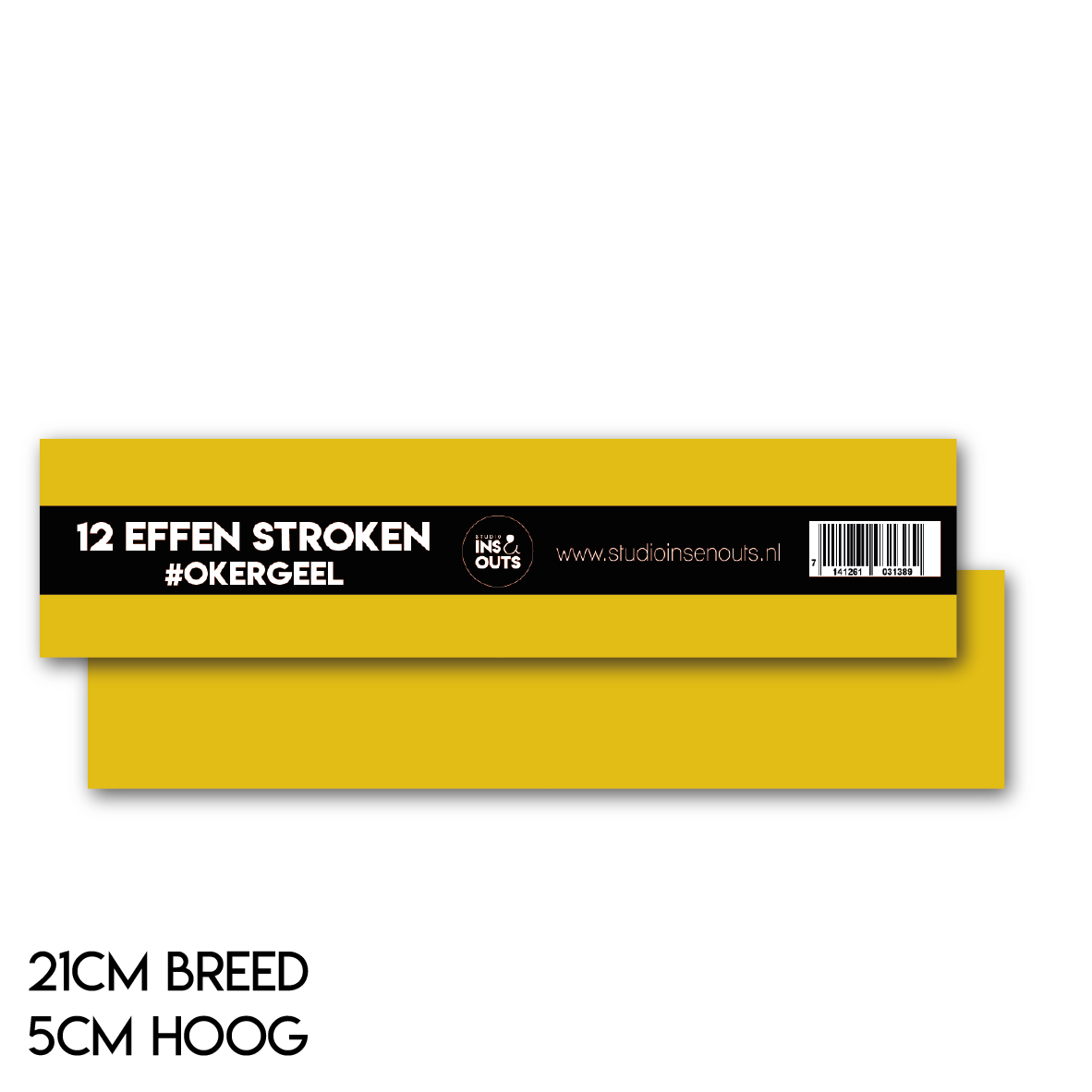 Set van 12 effen stroken - okergeel