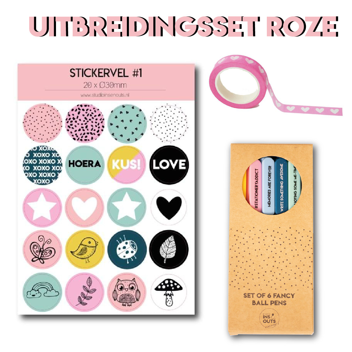 Uitbreidingsset invulboek roze