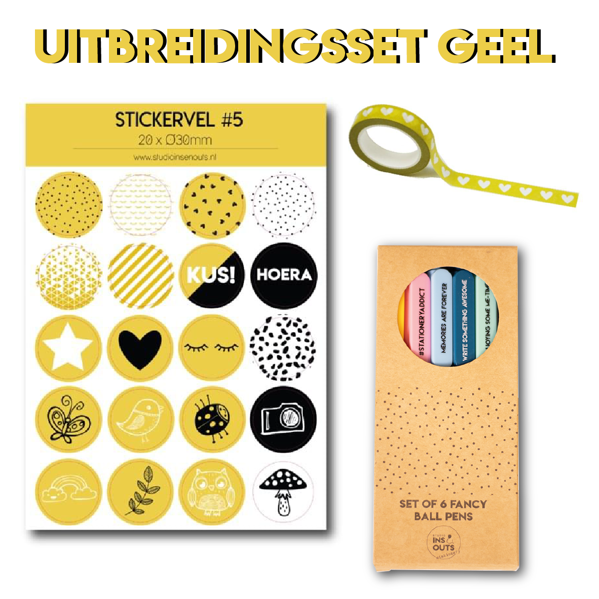 Uitbreidingsset invulboek okergeel