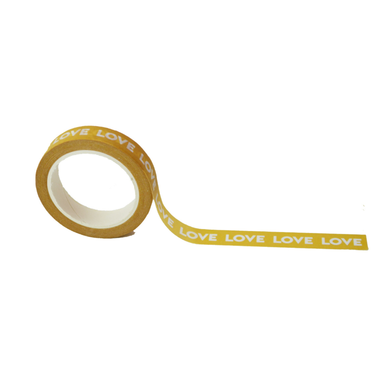 Okergele washi tape: Yellow LOVE